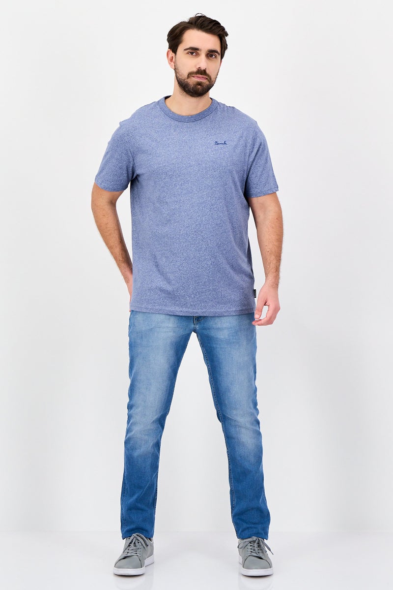 Bench Men Crew Neck Short Sleeve Brand Logo T-Shirt, Blue - Image 3
